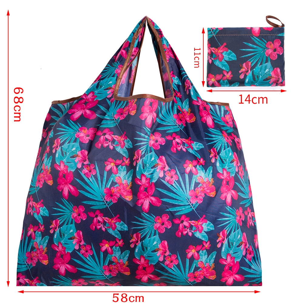Big Size Thick Nylon Large Tote ECO Reusable Polyester Portable Shoulder Women's Handbags Folding Pouch Shopping Bag Foldable