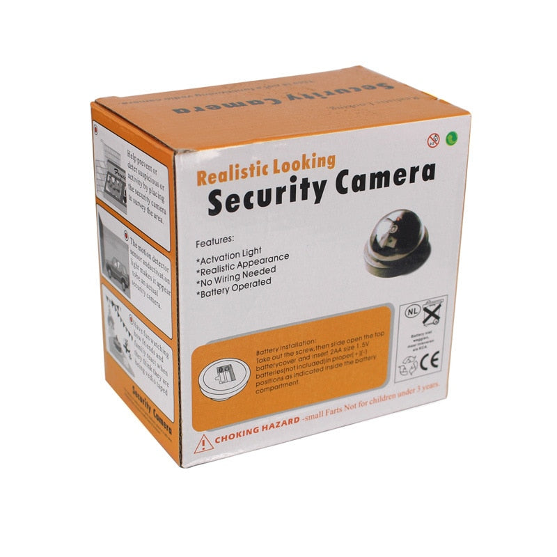 Creative Black Plastic Dome CCTV Dummy Camera Flashing Led Fake Camera Power Via AA Battery Surveillance Security System