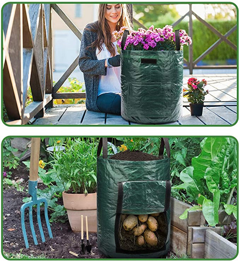 Potato Grow Bags PE Vegetable Planter Growing Bag DIY Fabric Grow Pot Outdoor Garden Pots Garden Tools Veget Garden 1-12 Gallons